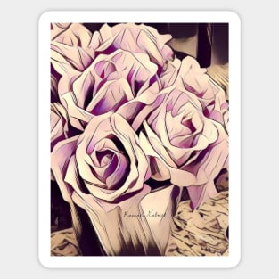 lilac living, lilac purse, light purple bedding, light purple flowers, light purple roses, lilac roses Sticker